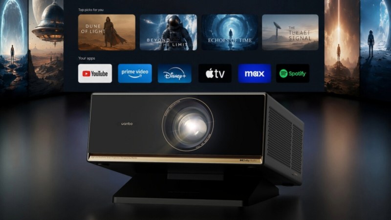 Ce vidéoprojecteur en promo à moins de 400 € est une pépite : Google TV, Dolby Audio et image Full HD jusqu’à 300 pouces