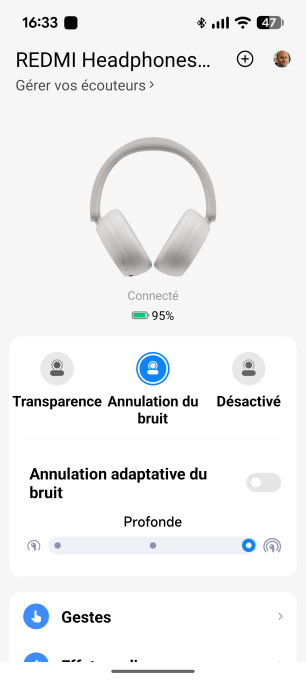 Application Xiaomi Earbuds pour le casque Redmi Headphone Neo // Source : Sylvain Pichot - Frandroid