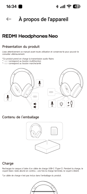 Application Xiaomi Earbuds pour le casque Redmi Headphone Neo // Source : Sylvain Pichot - Frandroid