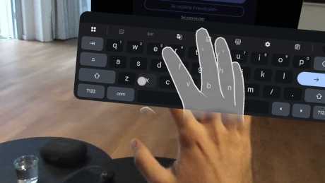 Saisie au clavier dans Android XR avec les lunettes Xreal Aura. // Source : Capture d'écran Frandroid