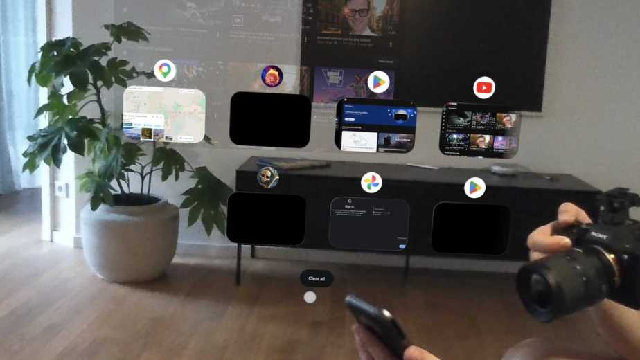Le multitâche dans Android XR avec les lunettes Xreal Aura. // Source : Capture d'écran Frandroid
