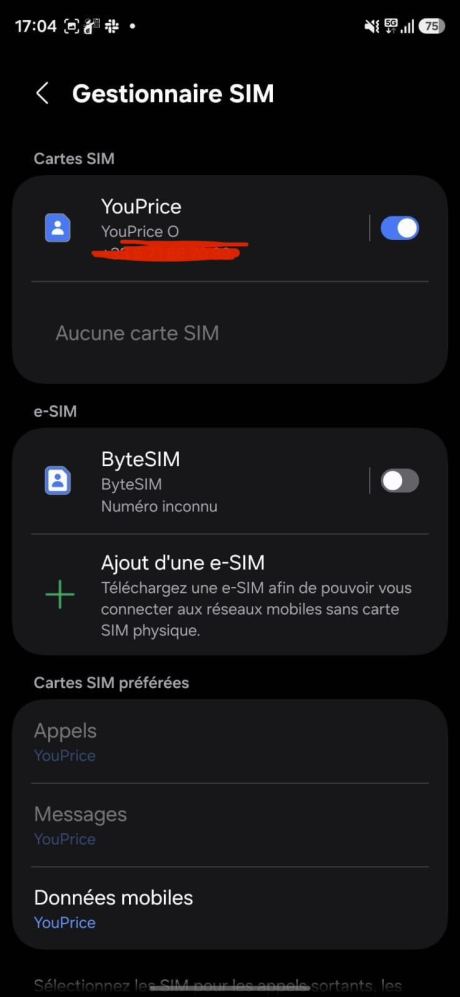 eSIM smartphone Android