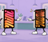 Deux tablettes se pointent du doigt
