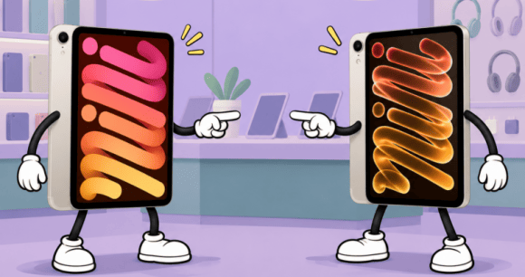 Deux tablettes se pointent du doigt Deux tablettes se pointent du doigt