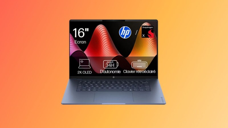 Ce PC portable HP OLED de 16″ avec puce Snapdragon X et autonomie XXL perd 150 €, un must pour travailler