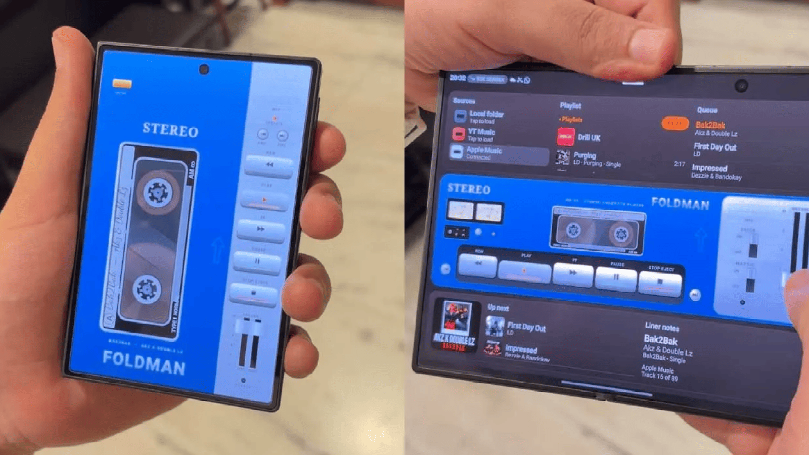 Un Walkman sur le Galaxy Z Fold 8 : cette app gratuite est compatible avec YouTube Music et Apple Music