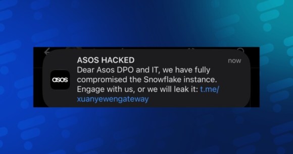 Notification Asos Hacked