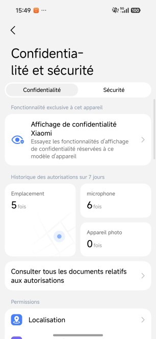 Activer l'affichage de confidentialité sur le Xiaomi 18 Pro // Source : Capture d'écran Frandroid