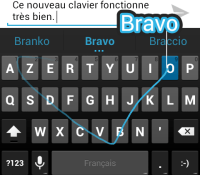 clavier android aosp jelly bean 4.2 swype saisie gestuelle