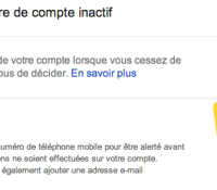 google gestionnaire de compte inactif