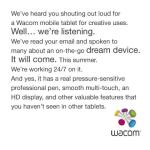 Wacom Cintiq 13HD : une tablette propulsée par du Tegra 4 ? Wacom Cintiq 13HD : une tablette propulsée par du Tegra 4 ?