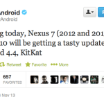 Android 4.4 KitKat s’invite sur les Nexus 7 et Nexus 10 Android 4.4 KitKat s’invite sur les Nexus 7 et Nexus 10