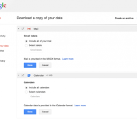 Google Takeout : l&rsquo;exportation de données se poursuit avec Gmail et Google Agenda