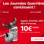 SFR RED prolonge jusqu’au 26 mai ses offres guerrières : 5 Go à 10 euros par mois ! SFR RED prolonge jusqu’au 26 mai ses offres guerrières : 5 Go à 10 euros par mois !
