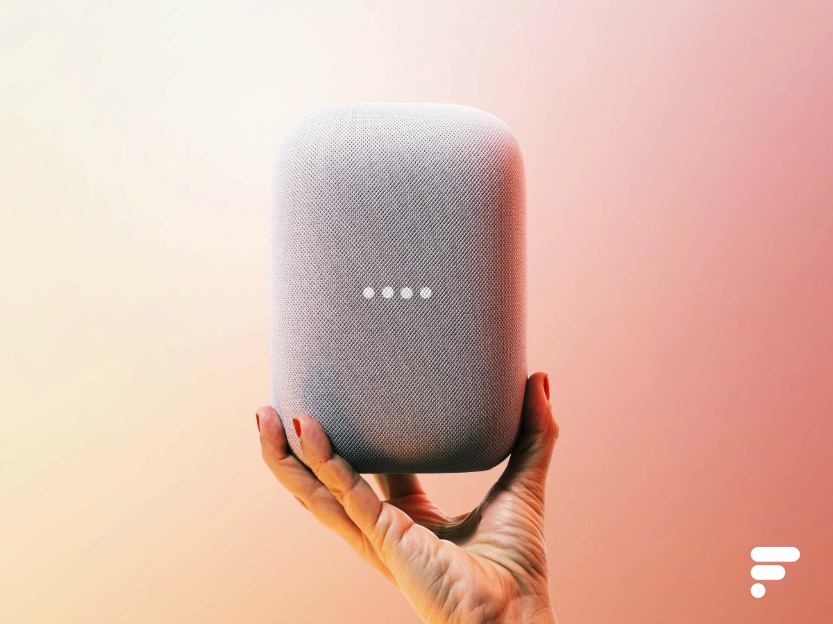 Le Nest Audio de Google // Source : Frandroid / Arnaud Gelineau Le Nest Audio de Google // Source : Frandroid / Arnaud Gelineau